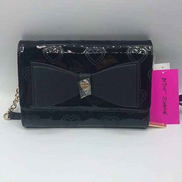 Betsey Johnson Handbags - Betsey Johnson Black Bow Crossbody Bag